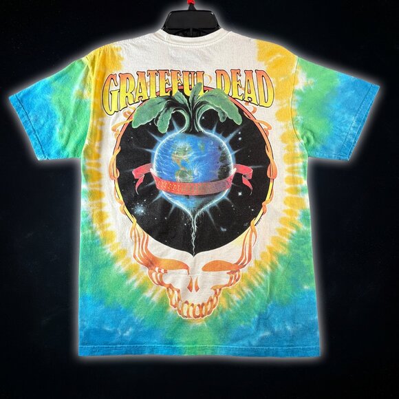 Vintage Liquid Blue Grateful Dead Men's M Keep It Green Tie Dye Skeleton 1998 - Picture 2 of 8